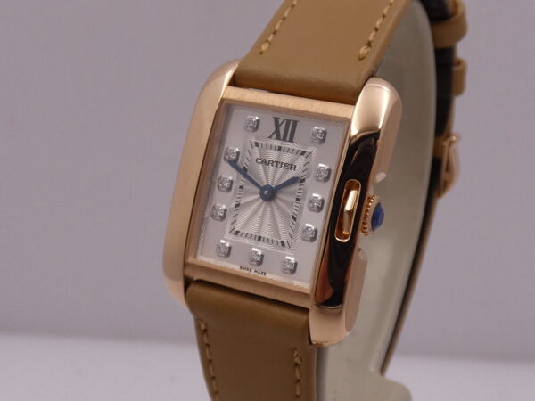 Cartier Tank Anglaise SERVICED IN CARTIER Small Diamonds Dial Oro Rosa 18Kt TOP CONDITION WJTA0007
