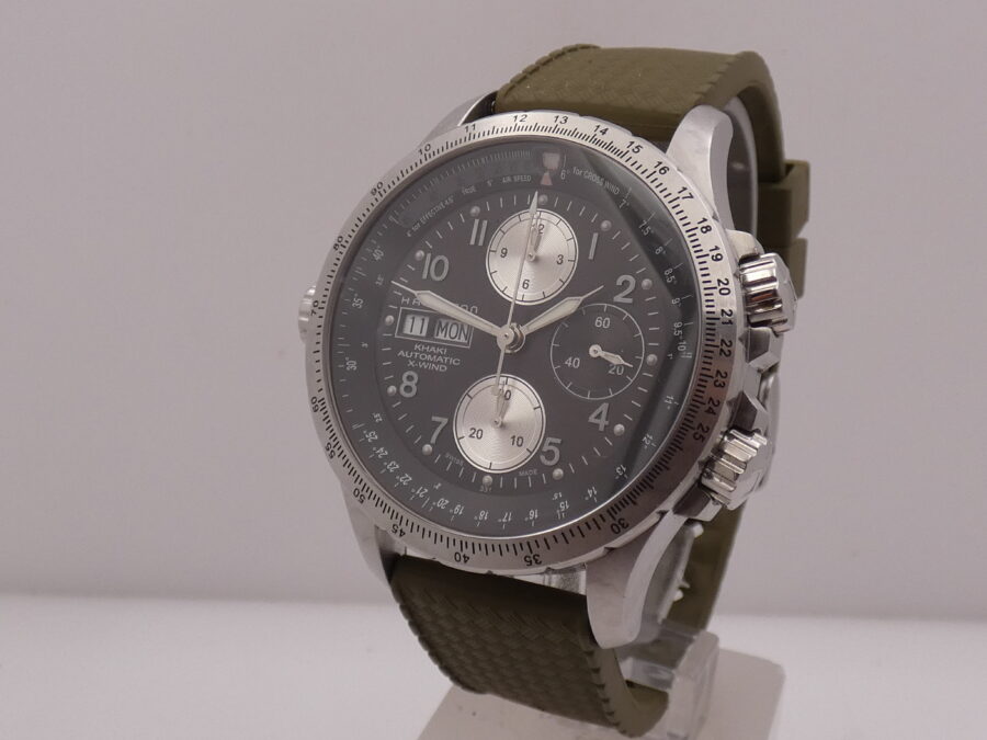 Hamilton Khaki X-Wind Aviation Chronograph 44mm BOX&PAPERS Automatic Year 2008 Steel Ref. H77656713 - immagine 9