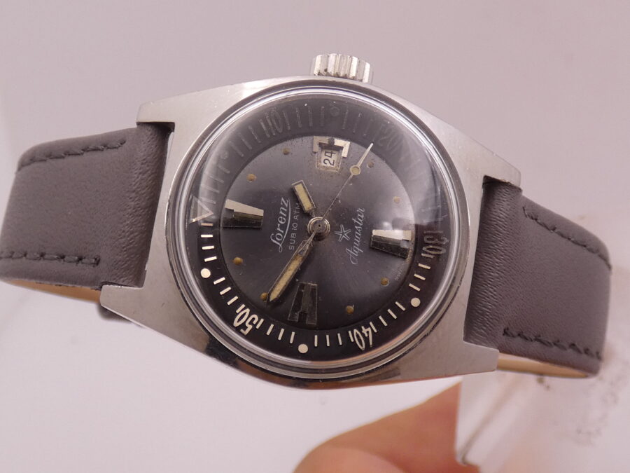 Lorenz Rare Diver Aquastar MidSize 29mm 2369 Automatico Date Acciaio Anni '70 - immagine 9