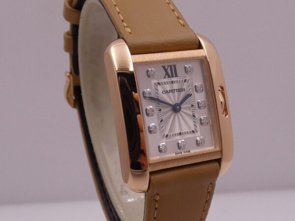 Cartier Tank Anglaise SERVICED IN CARTIER Small Diamonds Dial Oro Rosa 18Kt TOP CONDITION WJTA0007