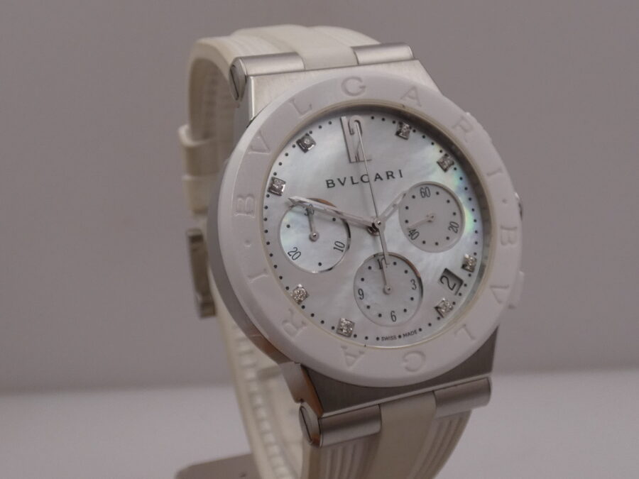 Cronografo Bulgari Diagono Automatico MOP Dial & Diamonds N.O.S. BOX&PAPERS New Old Stock - immagine 10