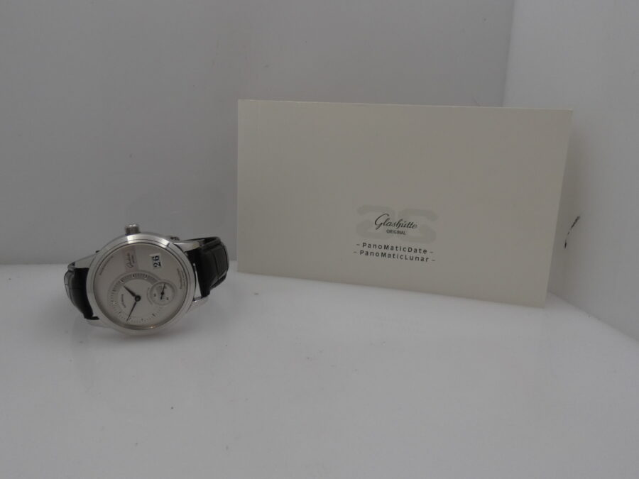 Glashütte Original PanoMaticDate Panoramadatum With PAPERS Anno 2011 Automatico Duplex Swan-neck Acciaio - immagine 10