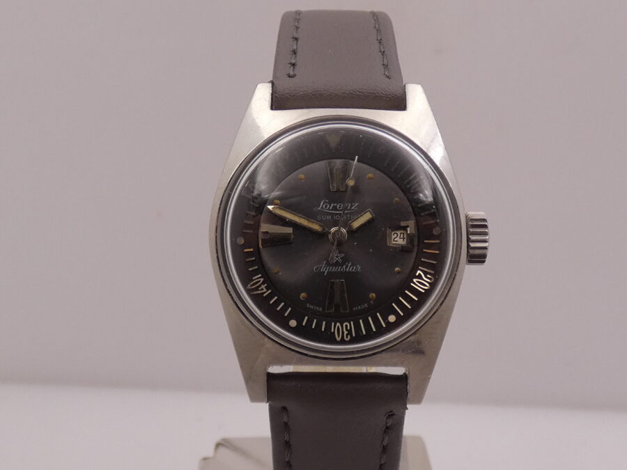 Lorenz Rare Diver Aquastar MidSize 29mm 2369 Automatico Date Acciaio Anni '70 - immagine 10