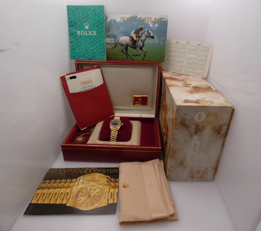 Rolex Lady-Datejust President 69178 Oro Pieno 18Kt FACTORY DIAMOND Dial FULL SET 1991 Automatico - immagine 11