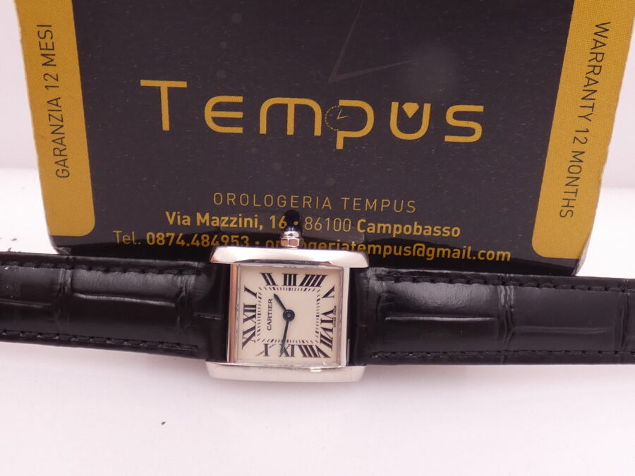 Cartier Tank Française Lady 2403 Oro Bianco 18Kt MINT CONDITION Anni 2000's - immagine 2