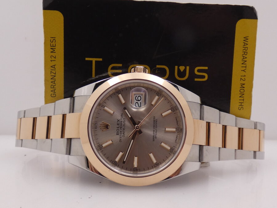 Rolex Datejust 41 126301 Oro Rosa 18Kt SUNDUST BOX&PAPERS NEAR N.O.S. With Some Stickers Anno 2018 Automatico - immagine 2