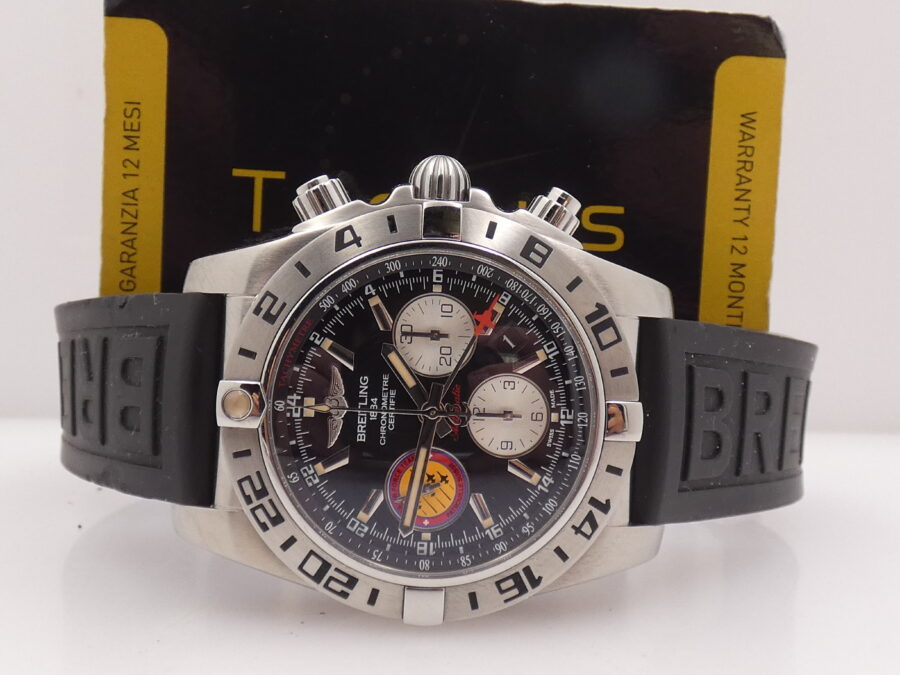 Breitling Chronomat 44 GMT Patrouille Suisse AB0420 WITH PAPERS Anno 2018 TOP CONDITION Edizione Limitata 1000pc - immagine 2