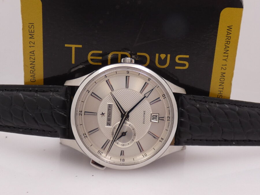 Zenith Elite Dual Time GMT 03.2130.682 LIKE NEW Honey Comb Dial Automatico Acciaio - immagine 2