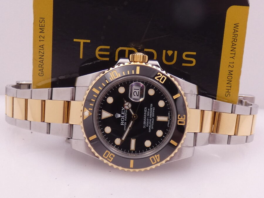 Rolex Submariner Date 116613LN Oro massiccio & Acciaio 18Kt BOX&PAPERS Anno 2011 Automatico - immagine 2