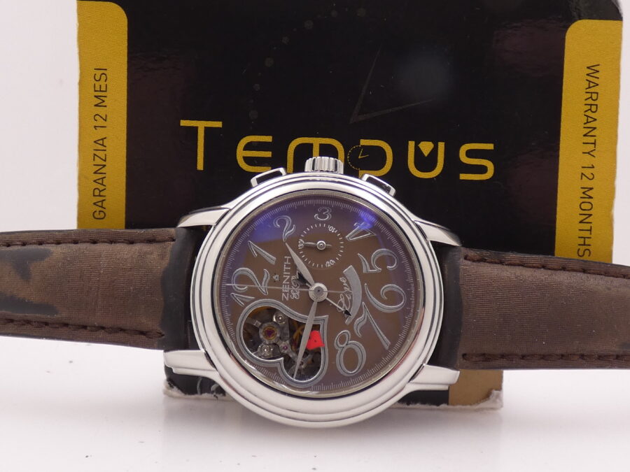 Zenith El Primero Chronomaster Lady WITH PAPERS Open Love Power Reserve Anno 2009 Automatico Acciaio - immagine 2