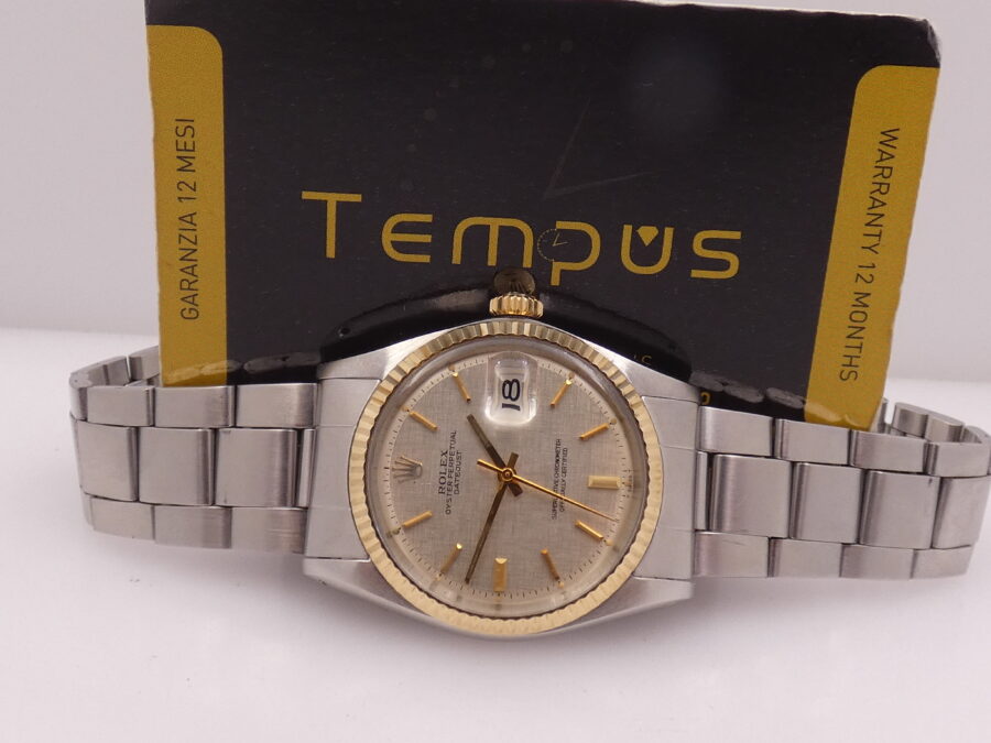 Rolex Datejust 36 1601 LINEN DIAL Lunetta Oro Massiccio 18Kt TOP CONDITION Anno 1973 Mai Lucidato - immagine 2