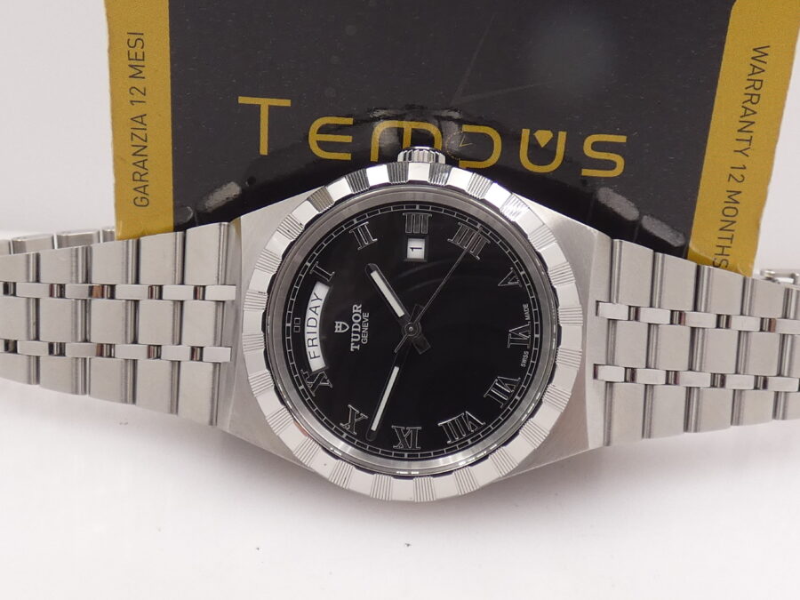 Tudor Royal Day-Date 28600 BOX&PAPERS Anno 2022 Automatico Lunetta Thunderbird Bracciale Jubille Acciaio - immagine 2