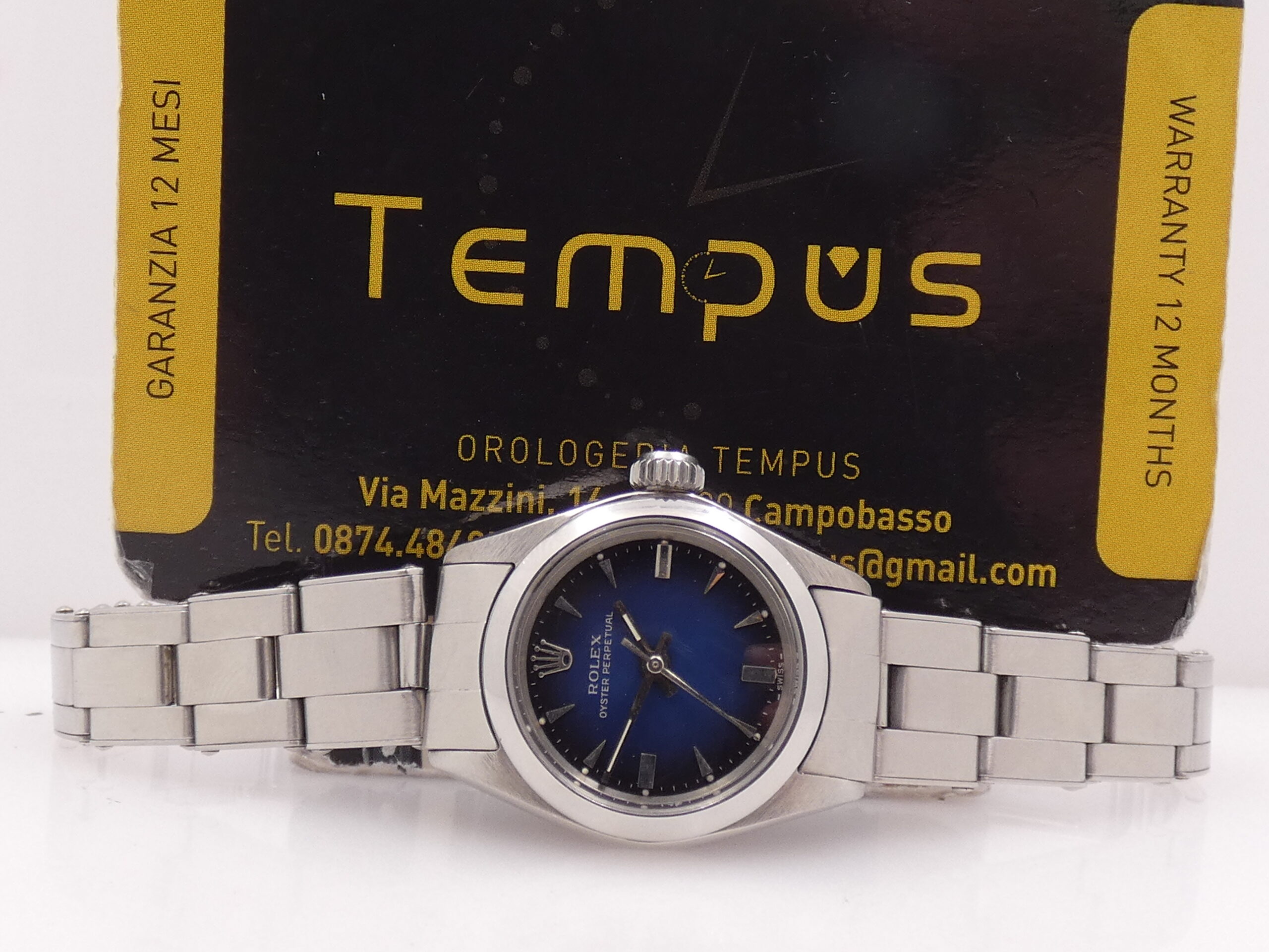 Rolex Oyster Perpetual Lady 6618 Blue Degradè Dial Anno 1969 Automatico Bracciale Oyster Acciaio - immagine 2