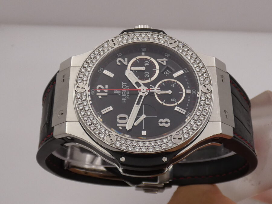 Cronografo Hublot Big Bang 44 mm DIAMOND BEZEL Automatico Acciaio Ref. 301.SX.130.RX.114