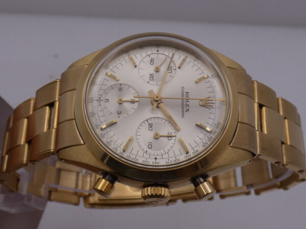 Rolex Chronograph Untouched PRE-DAYTONA 6238 ORO PIENO 18KT BOX&PAPERS ANNO 1966 MAI LUCIDATO