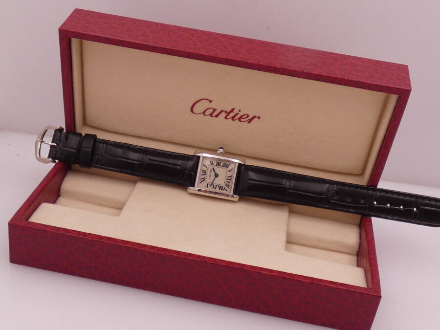 Cartier Tank Française Lady 2403 Oro Bianco 18Kt MINT CONDITION Anni 2000's - immagine 12