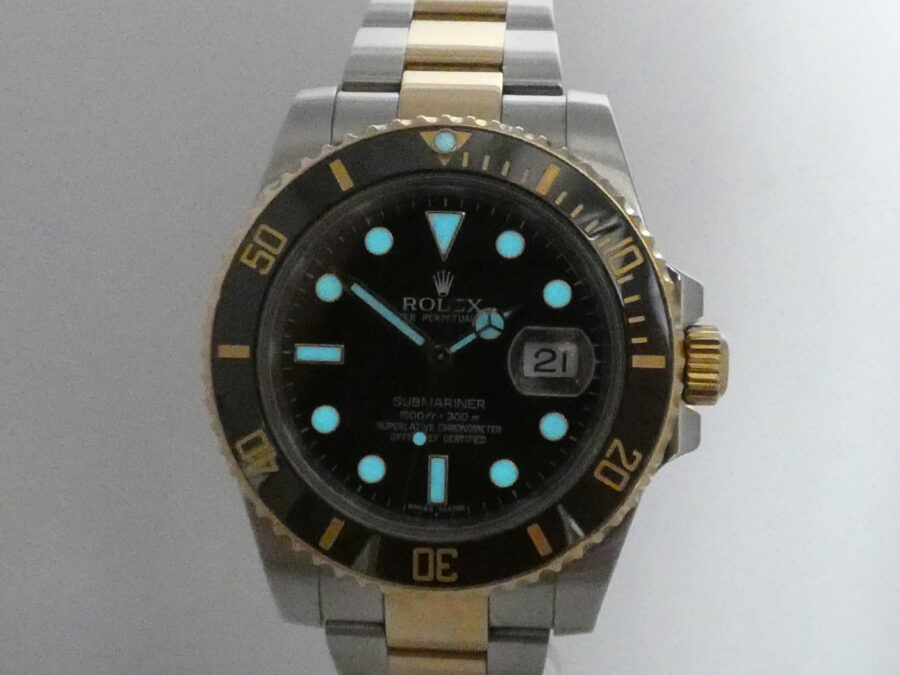 Rolex Submariner Date 116613LN Oro massiccio & Acciaio 18Kt BOX&PAPERS Anno 2011 Automatico - immagine 12