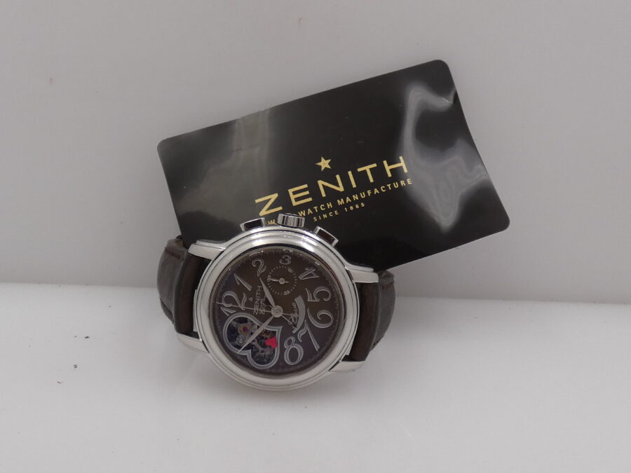 Zenith El Primero Chronomaster Lady WITH PAPERS Open Love Power Reserve Anno 2009 Automatico Acciaio - immagine 12