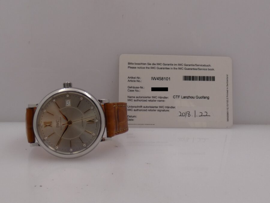 IWC Portofino Automatic 37mm DIAMOND DIAL With PAPERS Anno 2018 IW4581 Acciaio - immagine 12