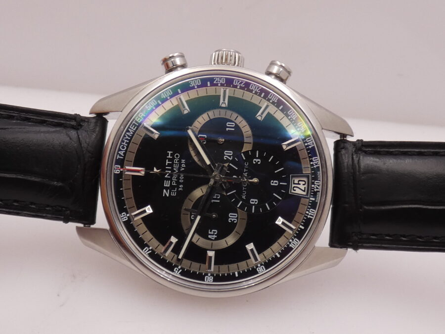 Zenith El Primero Chronomaster 36'000 Vph Chrono WITH BOX Automatic Anno 2015 Acciaio 03.2040.400 - immagine 12