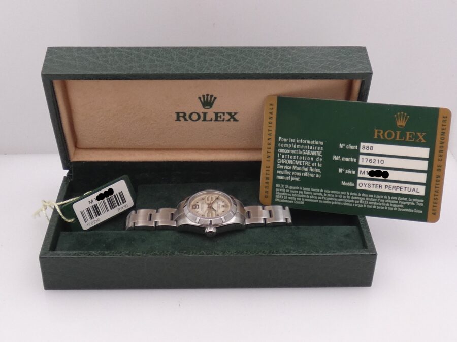 Rolex Oyster Perpetual Lady 26mm 176210 WITH PAPERS & TAG PRICE Anno 2008 Automatico Thunderbird Bezel - immagine 12