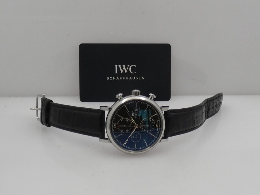 Cronografo IWC Portofino Day-Date IW3910 WITH PAPERS Anno 2017 Black Dial Automatico Acciaio - immagine 13