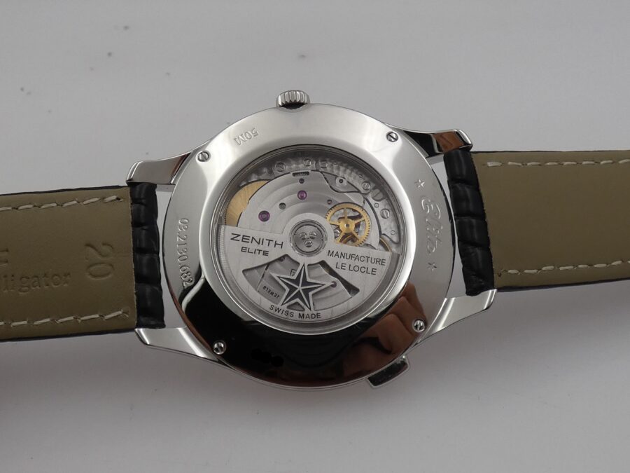 Zenith Elite Dual Time GMT 03.2130.682 LIKE NEW Honey Comb Dial Automatico Acciaio - immagine 17
