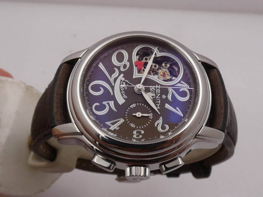 Zenith El Primero Chronomaster Lady WITH PAPERS Open Love Power Reserve Anno 2009 Automatico Acciaio - immagine 4