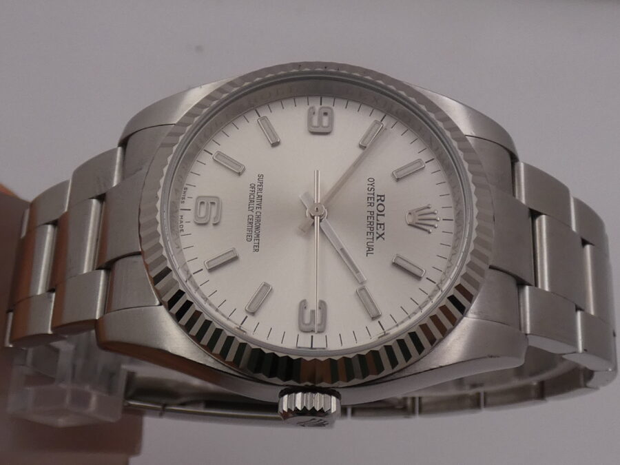 Rolex Oyster Perpetual 36 116034 Lunetta Oro Bianco 18Kt BOX&PAPERS Anno 2008 Automatico - immagine 3