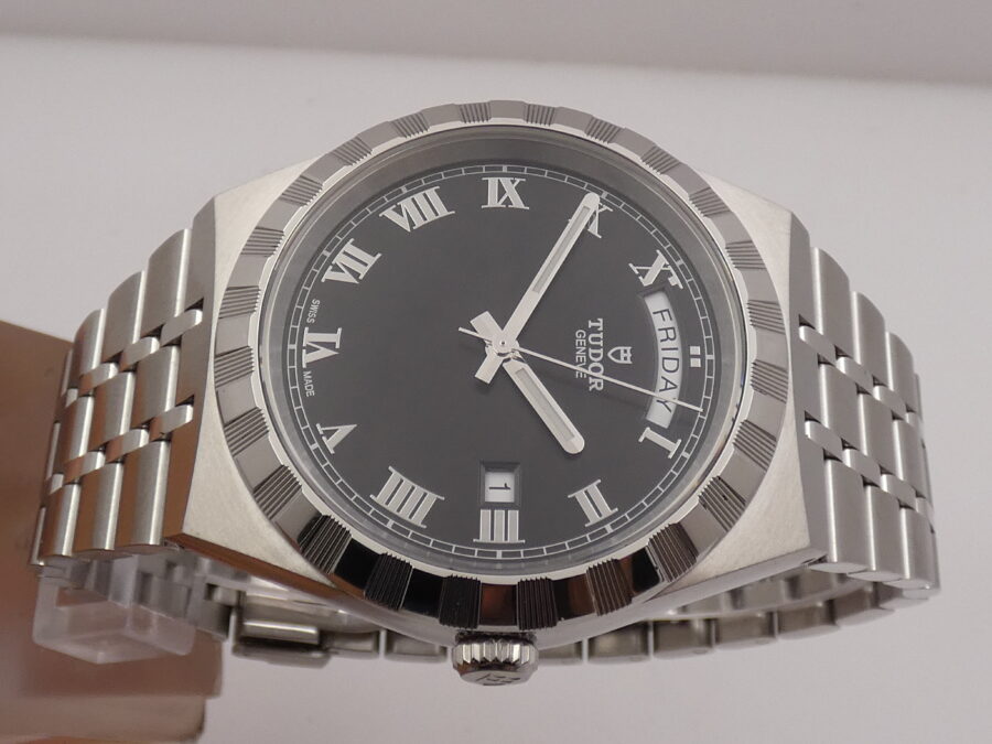 Tudor Royal Day-Date 28600 BOX&PAPERS Anno 2022 Automatico Lunetta Thunderbird Bracciale Jubille Acciaio - immagine 4