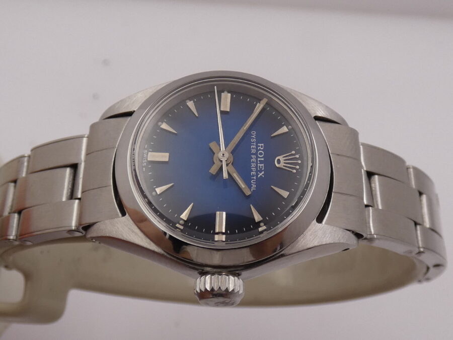 Rolex Oyster Perpetual Lady 6618 Blue Degradè Dial Anno 1969 Automatico Bracciale Oyster Acciaio - immagine 4