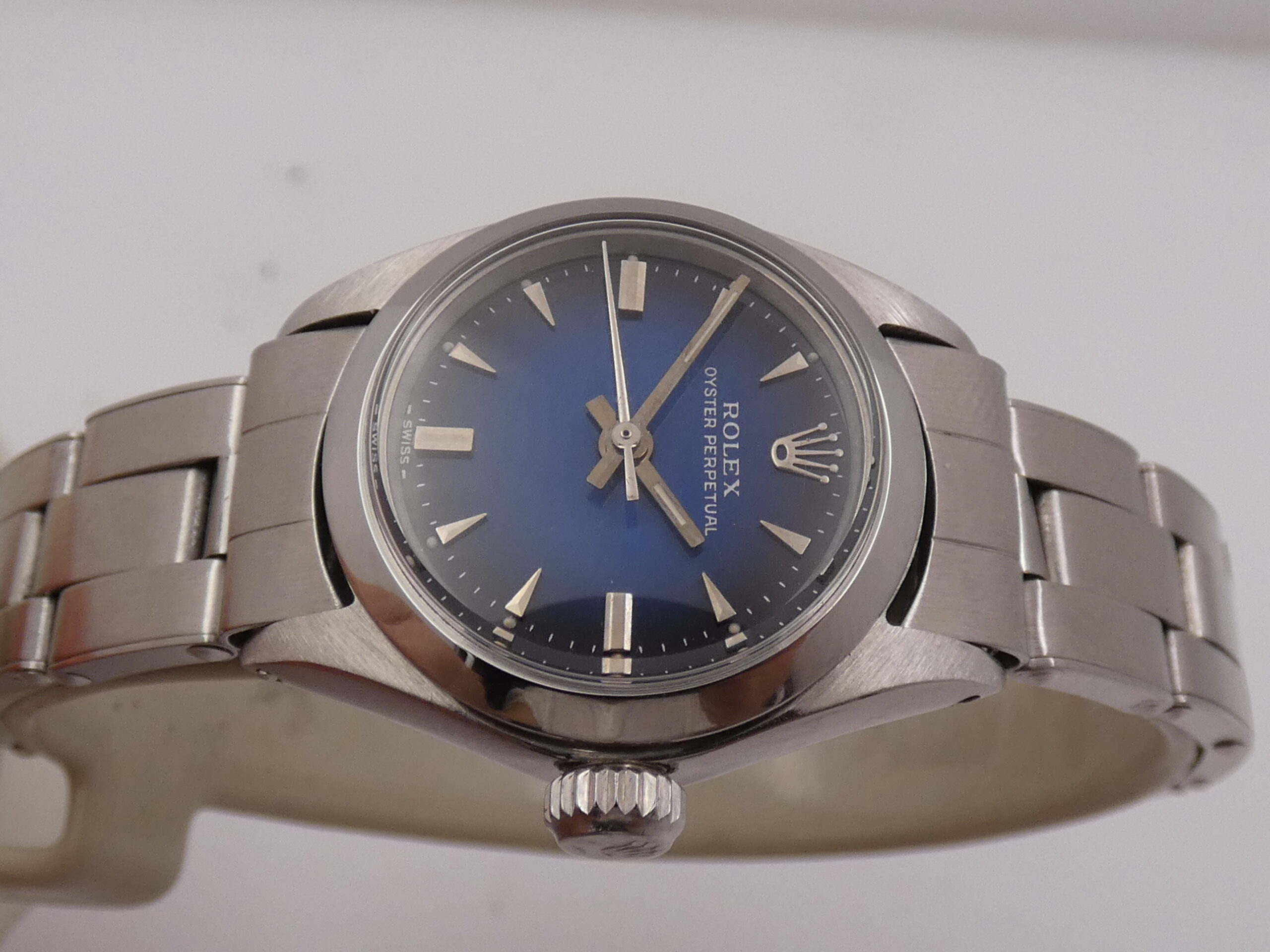 Rolex Oyster Perpetual Lady 6618 Blue Degradè Dial Anno 1969 Automatico Bracciale Oyster Acciaio - immagine 4
