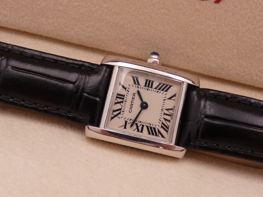 Cartier Tank Française Lady 2403 Oro Bianco 18Kt MINT CONDITION Anni 2000's - immagine 5