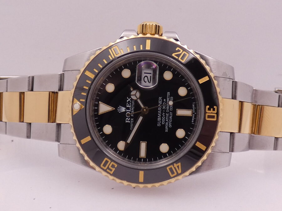 Rolex Submariner Date 116613LN Oro massiccio & Acciaio 18Kt BOX&PAPERS Anno 2011 Automatico - immagine 5
