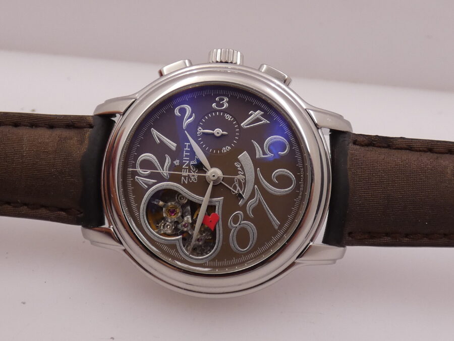 Zenith El Primero Chronomaster Lady WITH PAPERS Open Love Power Reserve Anno 2009 Automatico Acciaio - immagine 5