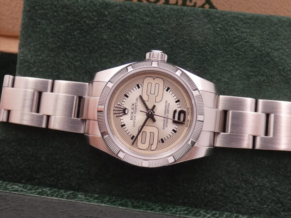 Rolex Oyster Perpetual Lady 26mm 176210 WITH PAPERS & TAG PRICE Anno 2008 Automatico Thunderbird Bezel
