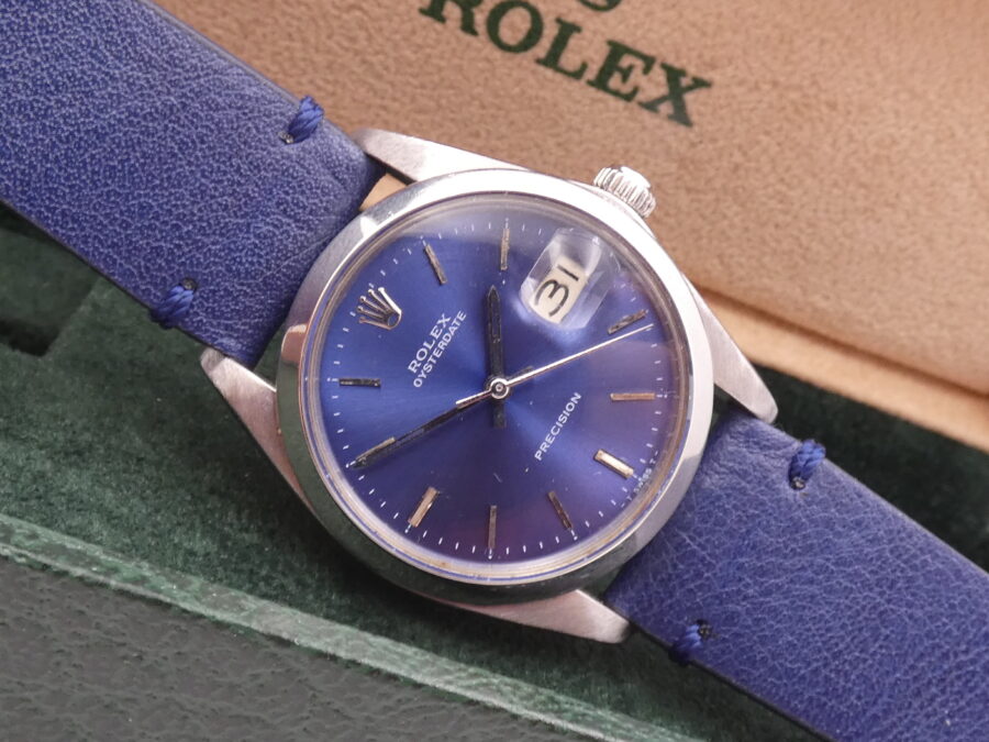 Rolex Oysterdate Precision 6694 Anno 1985 Blue Dial Carica Manuale Cal. 1225 Vintage - immagine 4