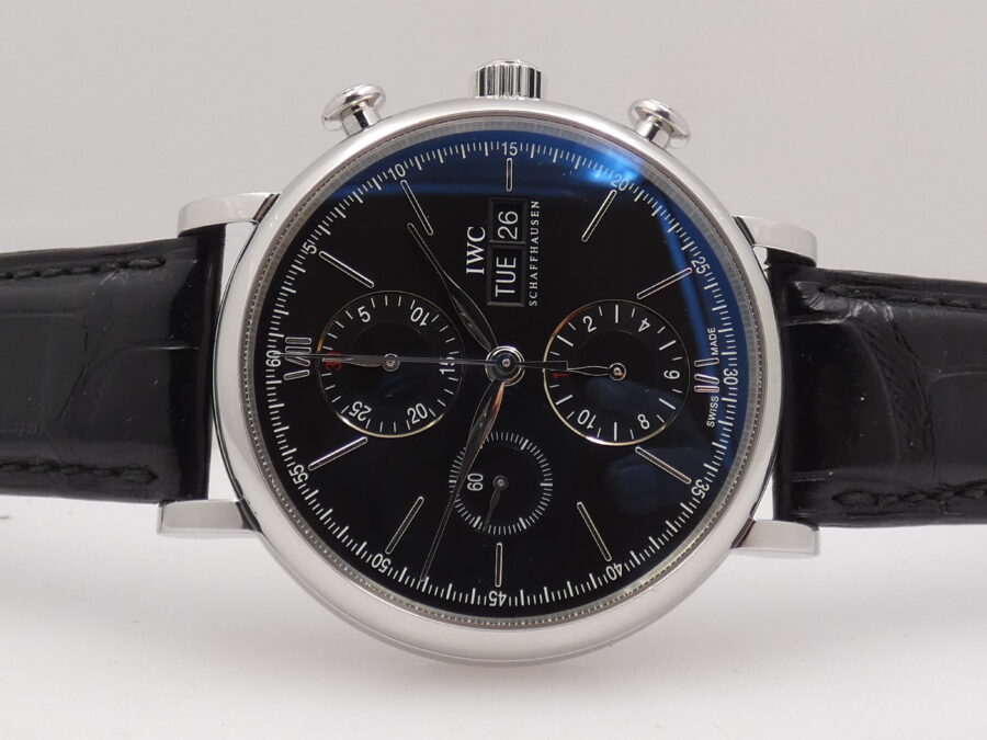 Cronografo IWC Portofino Day-Date IW3910 WITH PAPERS Anno 2017 Black Dial Automatico Acciaio - immagine 5