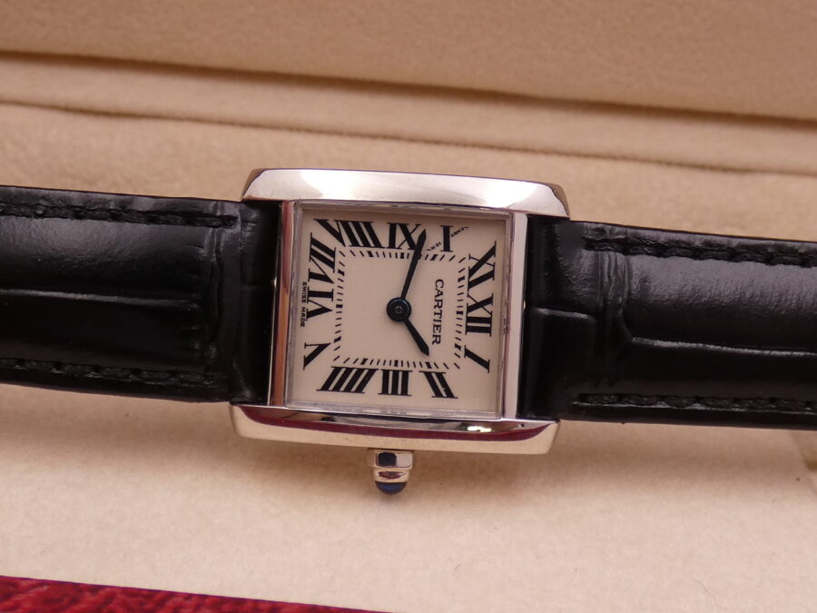 Cartier Tank Française Lady 2403 Oro Bianco 18Kt MINT CONDITION Anni 2000's - immagine 6