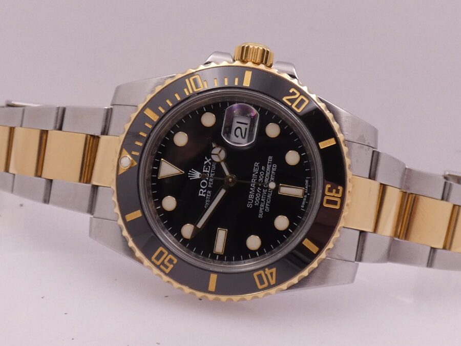 Rolex Submariner Date 116613LN Oro massiccio & Acciaio 18Kt BOX&PAPERS Anno 2011 Automatico - immagine 6