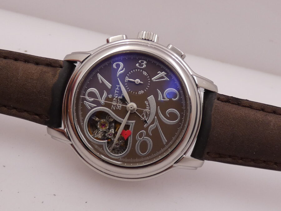 Zenith El Primero Chronomaster Lady WITH PAPERS Open Love Power Reserve Anno 2009 Automatico Acciaio - immagine 6