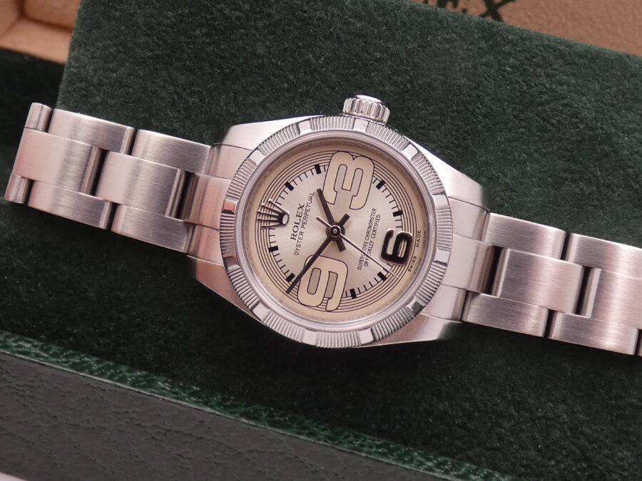 Rolex Oyster Perpetual Lady 26mm 176210 WITH PAPERS & TAG PRICE Anno 2008 Automatico Thunderbird Bezel - immagine 5