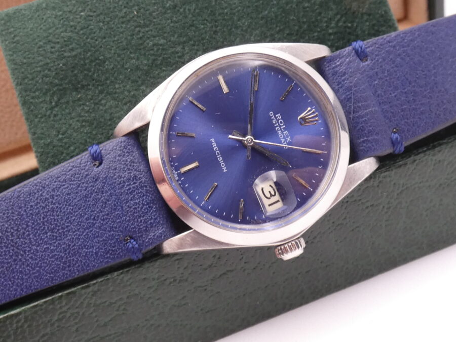 Rolex Oysterdate Precision 6694 Anno 1985 Blue Dial Carica Manuale Cal. 1225 Vintage - immagine 5