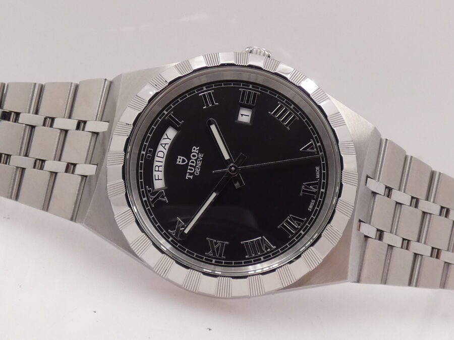 Tudor Royal Day-Date 28600 BOX&PAPERS Anno 2022 Automatico Lunetta Thunderbird Bracciale Jubille Acciaio - immagine 6