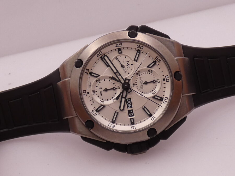 Cronografo IWC Ingenieur Double Titanio Rattrapante Split Second Day-Date IW3865 Automatico - immagine 5