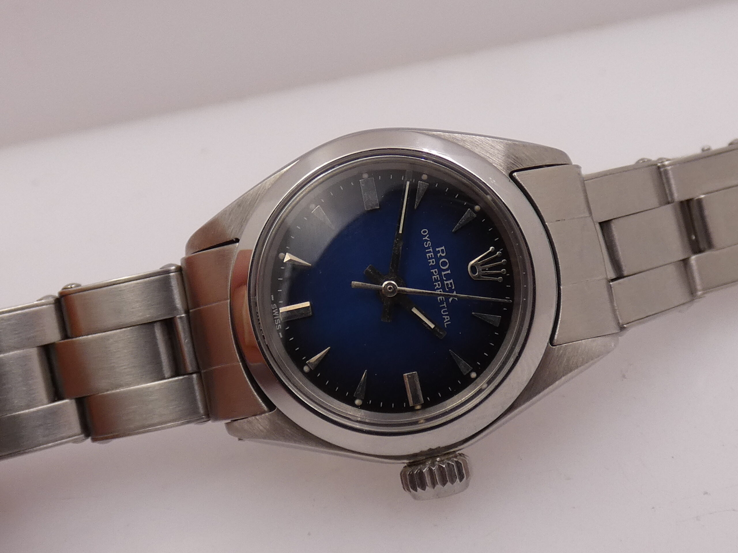 Rolex Oyster Perpetual Lady 6618 Blue Degradè Dial Anno 1969 Automatico Bracciale Oyster Acciaio - immagine 6