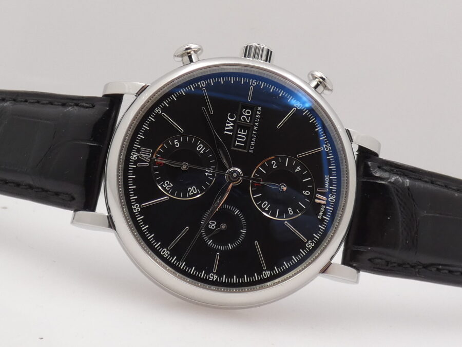 Cronografo IWC Portofino Day-Date IW3910 WITH PAPERS Anno 2017 Black Dial Automatico Acciaio - immagine 6