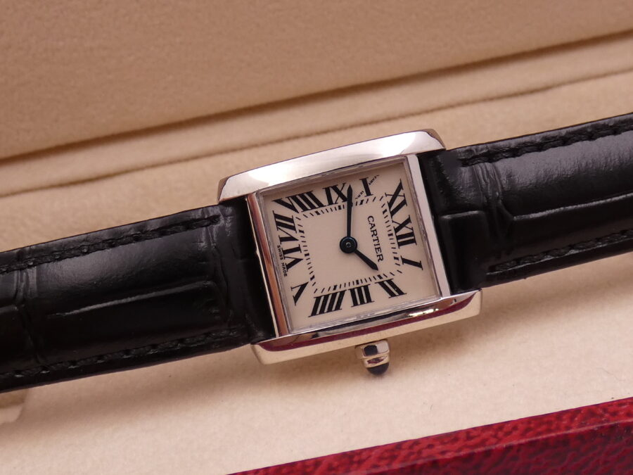 Cartier Tank Française Lady 2403 Oro Bianco 18Kt MINT CONDITION Anni 2000's - immagine 7