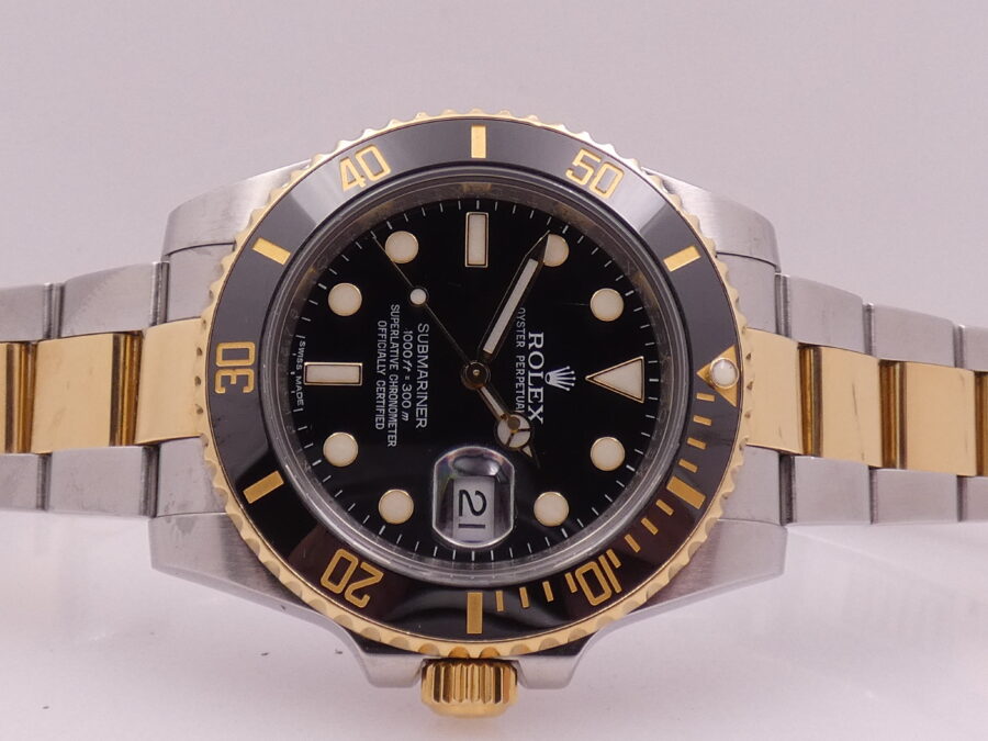 Rolex Submariner Date 116613LN Oro massiccio & Acciaio 18Kt BOX&PAPERS Anno 2011 Automatico - immagine 7