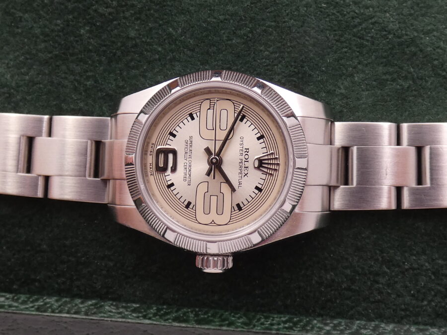 Rolex Oyster Perpetual Lady 26mm 176210 WITH PAPERS & TAG PRICE Anno 2008 Automatico Thunderbird Bezel - immagine 6